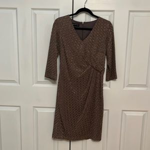 Jones New York elegant dress with subtle gold shimmer Worn to wedding 1X